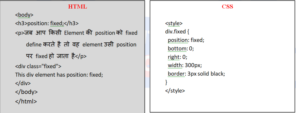 Fixed Positioning - O Level Notes